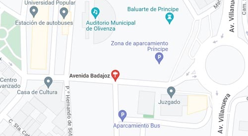 localizacióndel  Registro Civil de Olivenza, Badajoz